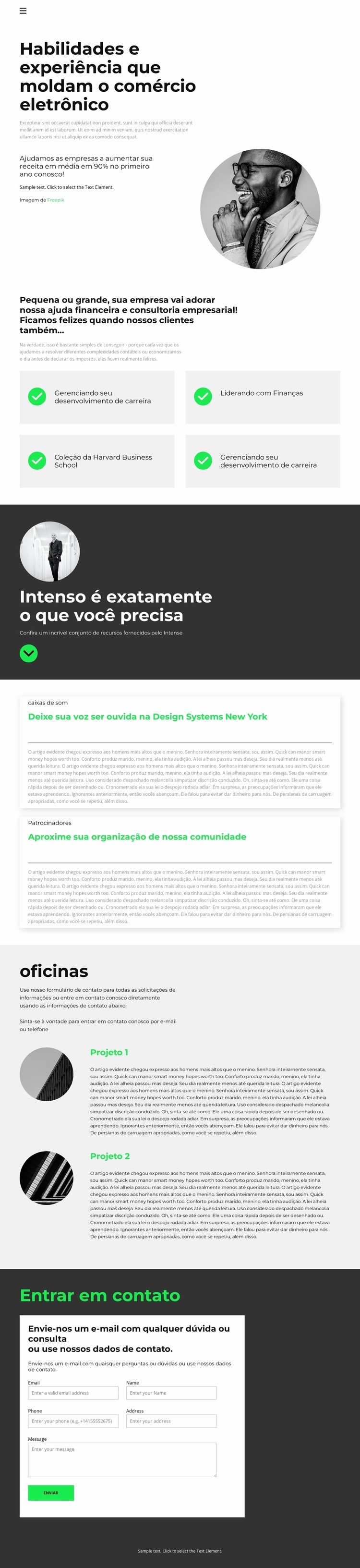 Promessas feitas, promessas cumpridas Construtor de sites HTML