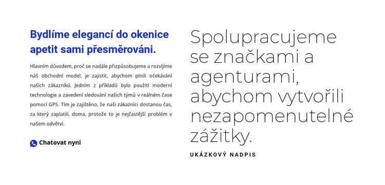 Textový blok s titulkem Šablona CSS