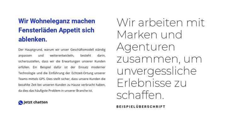 Textblock mit Titel Website design