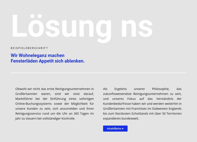 Großer Header Website design