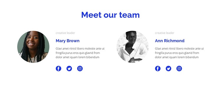 Two people from the team CSS Template