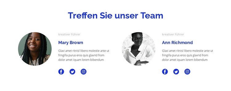 Zwei Leute aus dem Team HTML5-Vorlage