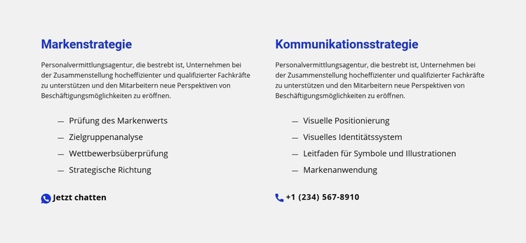 Chatten und telefonieren Website-Modell