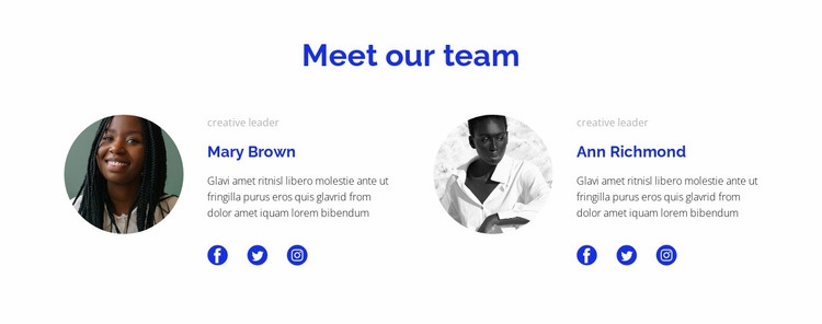 Two people from the team Homepage Design