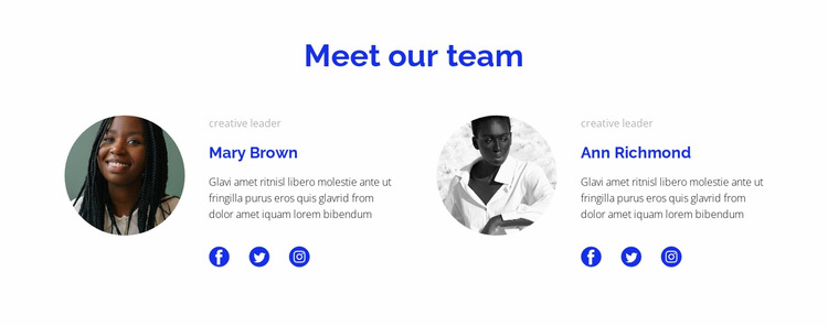 Two people from the team Html Website Builder