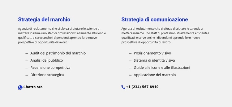 Chatta e telefona Modelli di Website Builder