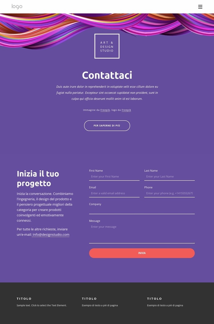 Creiamo narrazioni avvincenti Mockup del sito web