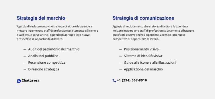 Chatta e telefona Mockup del sito web