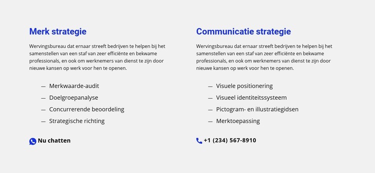 Chatten en bellen HTML-sjabloon