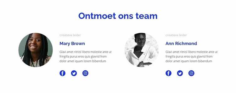 Twee mensen van het team HTML5-sjabloon