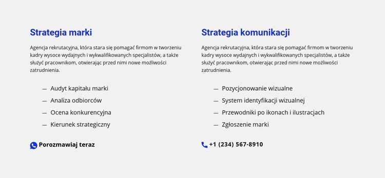 Czat i telefon Projekt strony internetowej