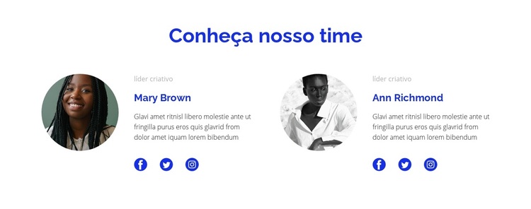 Duas pessoas da equipe Tema WordPress