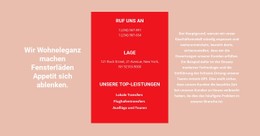 Kontaktdaten Und Text CSS-Formularvorlage