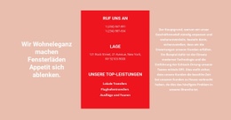 Kreativste HTML5-Vorlage Für Kontaktdaten Und Text