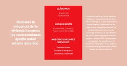 Plantilla De Página De Destino Para Datos De Contacto Y Texto