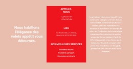 Une Conception De Site Web Exclusive Pour Coordonnées Et Texte