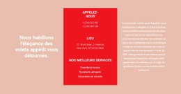 Coordonnées Et Texte Modèle De Formulaire CSS