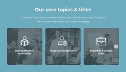 Our Core Topics And Titles - Free Landing Page, Template HTML5