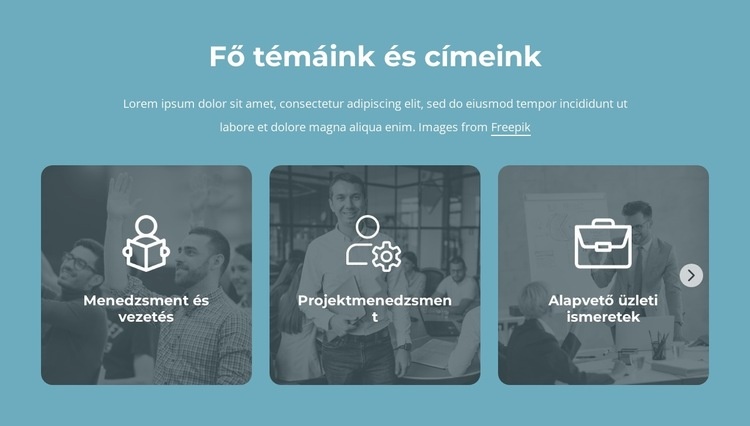 Alaptémáink és címeink Weboldal tervezés