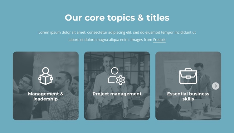 Our core topics and titles Joomla Template
