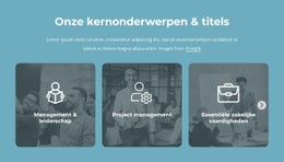 Onze Kernonderwerpen En Titels Gratis CSS-Websitesjabloon