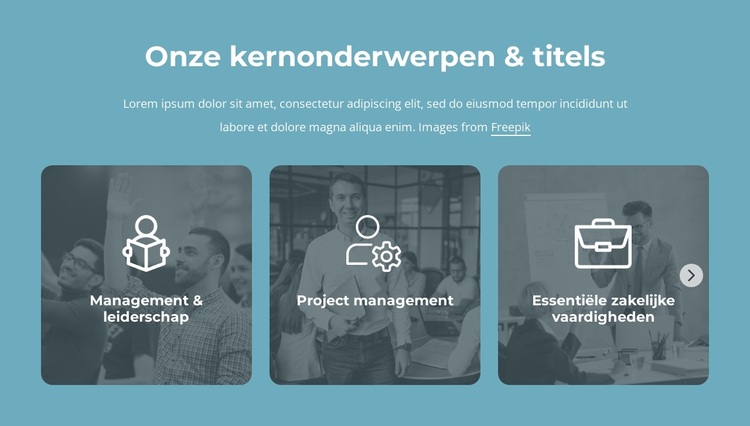 Onze kernonderwerpen en titels WordPress-thema