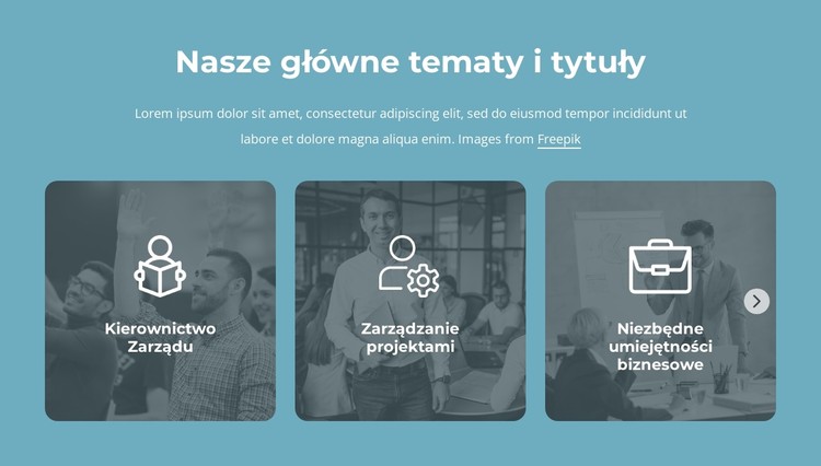 Nasze główne tematy i tytuły Szablon CSS