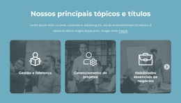 Nossos Principais Tópicos E Títulos Modelo De Site CSS Gratuito