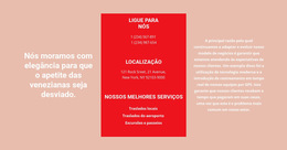 Modelo HTML5 Mais Criativo Para Detalhes De Contato E Texto