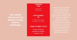 Контактные Данные И Текст – Настраиваемый Шаблон