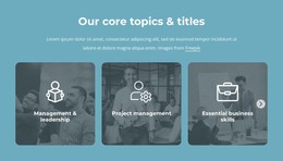 Our Core Topics And Titles