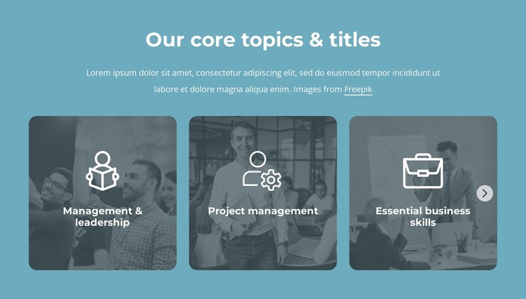Our core topics and titles Static Site Generator