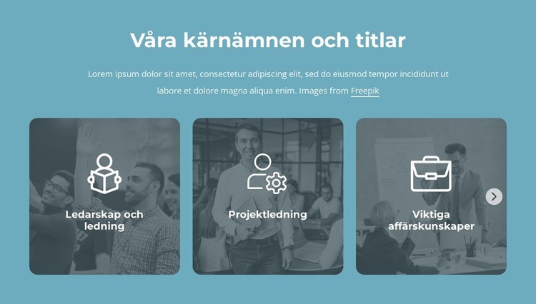 Våra kärnämnen och titlar Hemsidedesign