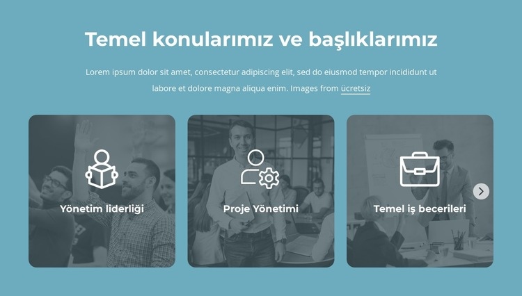 Temel konularımız ve başlıklarımız Web Sitesi Oluşturucu Şablonları