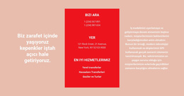 İletişim Bilgileri Ve Metin - Çok Amaçlı WooCommerce Teması