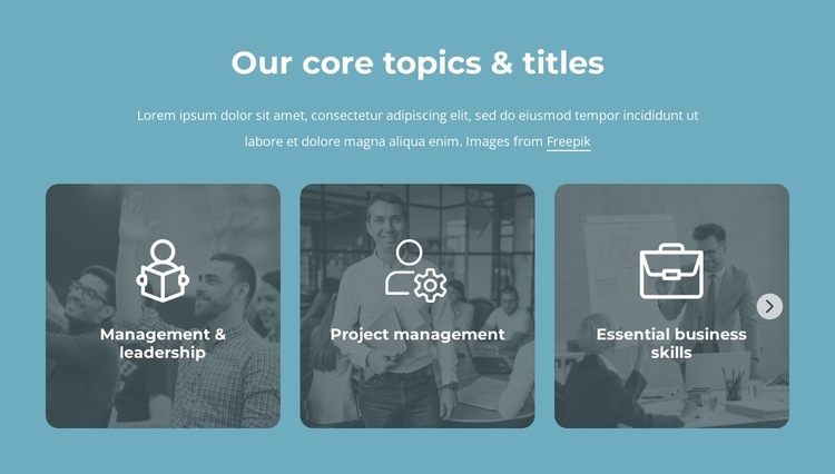 Our core topics and titles Web Page Design
