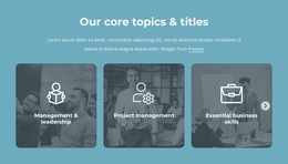 Our Core Topics And Titles Landing Pages