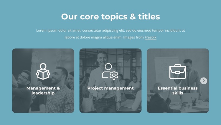 Our core topics and titles Website Builder Templates