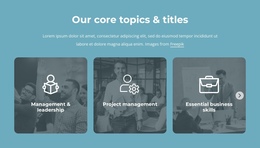 Our Core Topics And Titles Website Editor Free