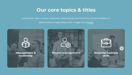 Website Design Our Core Topics And Titles For Any Device