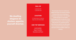 Contact Details And Text - Homepage Design For Any Device