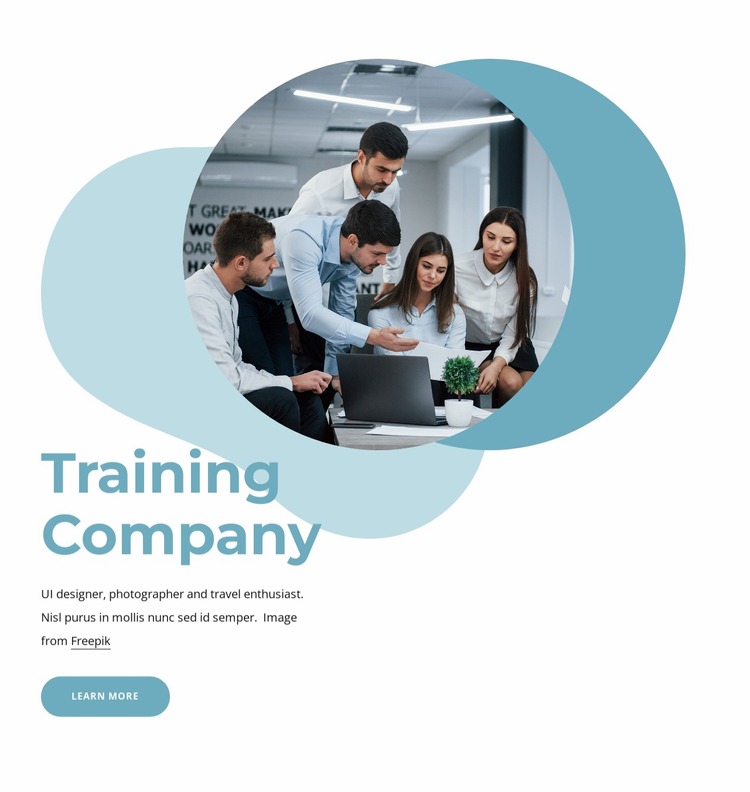 Training courses and programs Website Mockup