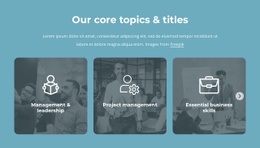 Our Core Topics And Titles