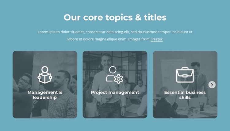 Our core topics and titles WordPress Website Builder