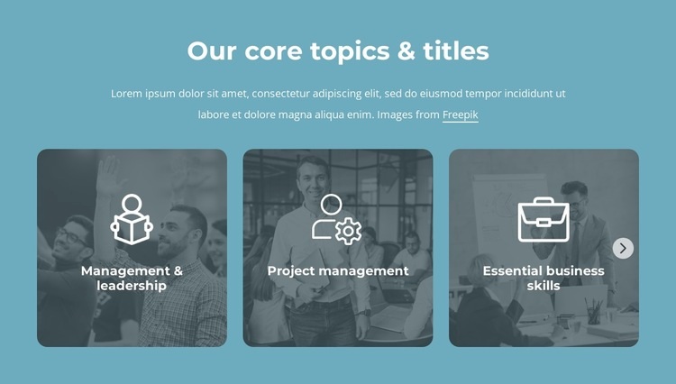 Our core topics and titles Wysiwyg Editor Html 