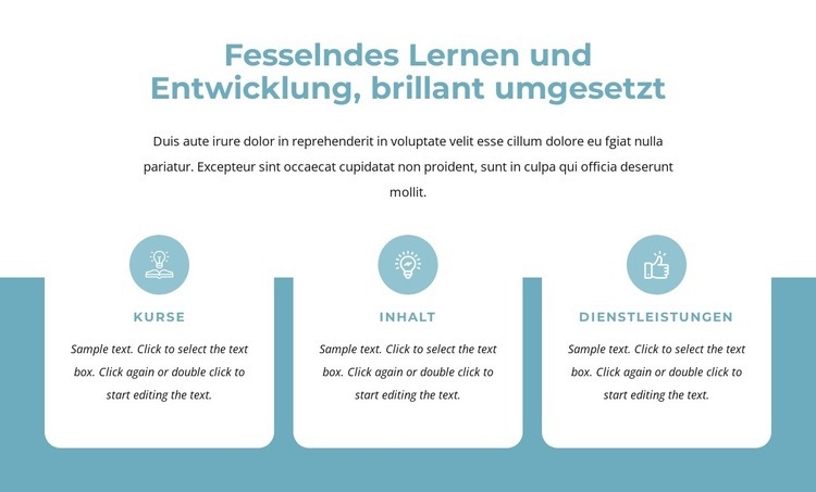 Engagierendes Lernen und Entwicklung Eine Seitenvorlage