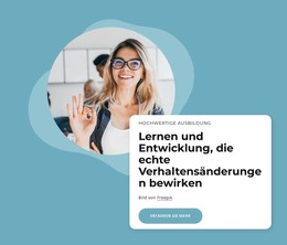 HTML-Landingpage Für Lern- Und Entwicklungsinhalte