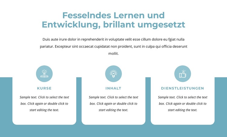 Engagierendes Lernen und Entwicklung Website-Vorlage