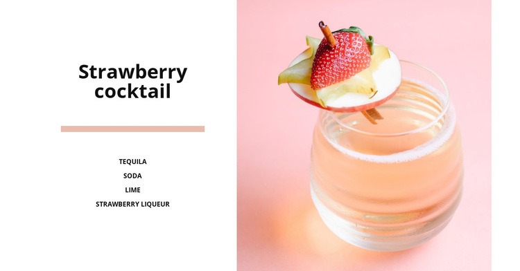 Strawberry cocktail Elementor Template Alternative