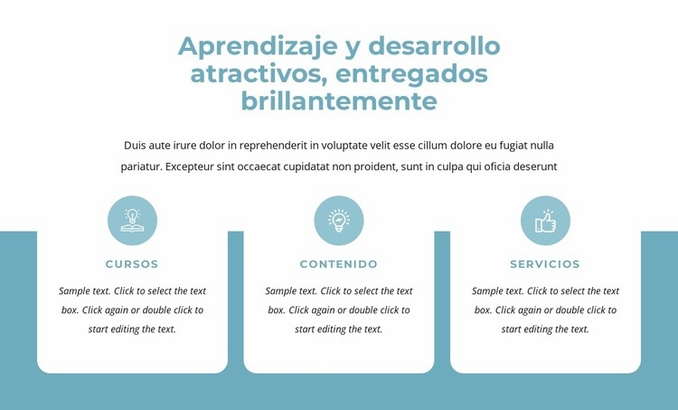 Aprendizaje y desarrollo atractivos Página de destino